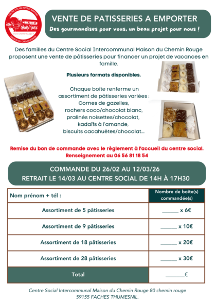 Vente de pâtisseries
