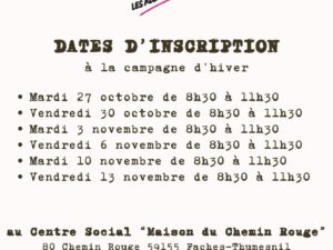 Inscriptions au resto du coeur
