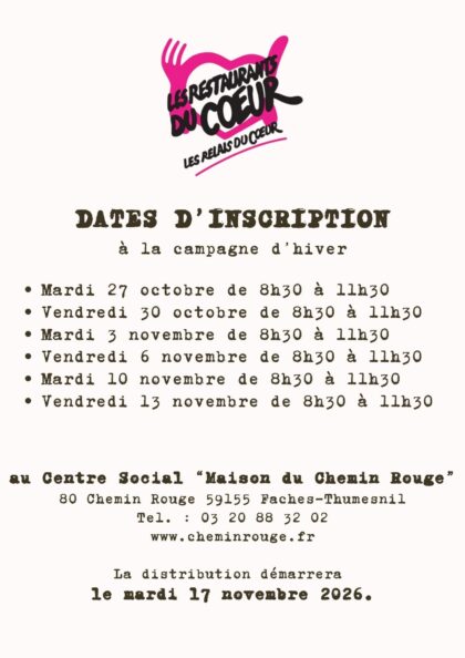 Inscriptions au resto du coeur