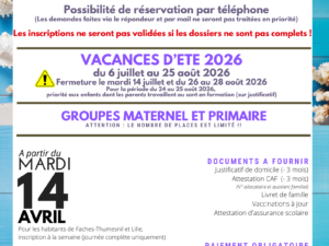 Inscription aux accueils de loisirs été