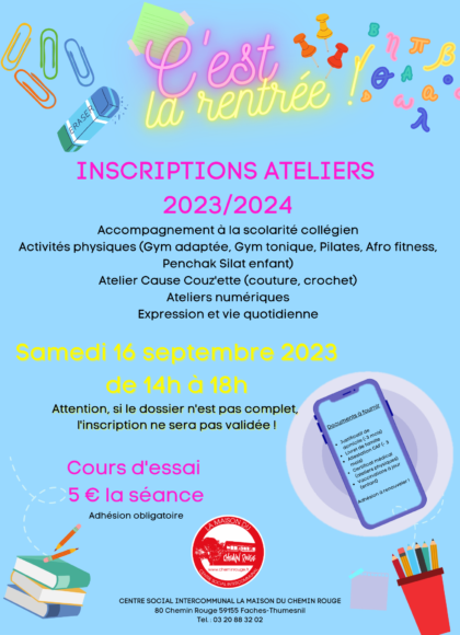 Inscriptions Ateliers 2023/2024