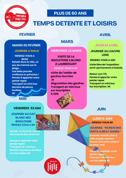 Temps détente et loisirs (+60 ans)