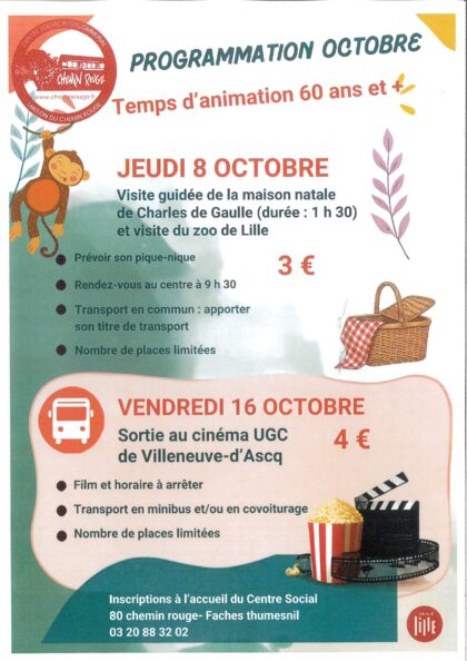 Temps d&rsquo;animation +60 ans (octobre)